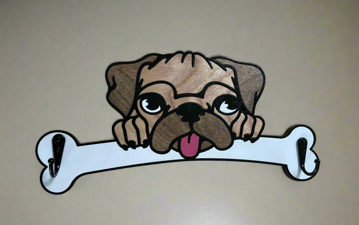 Pug Dog Leash Holder