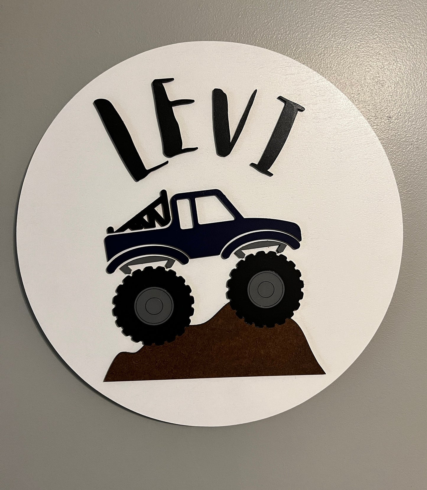 Monster Truck Name Sign for kids room
