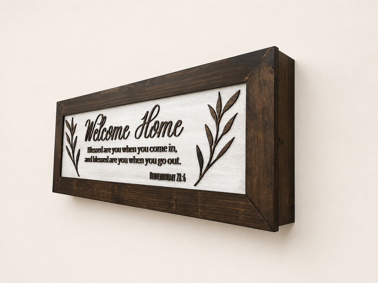 Bible Verse Hidden Gun Cabinet - Welcome Home