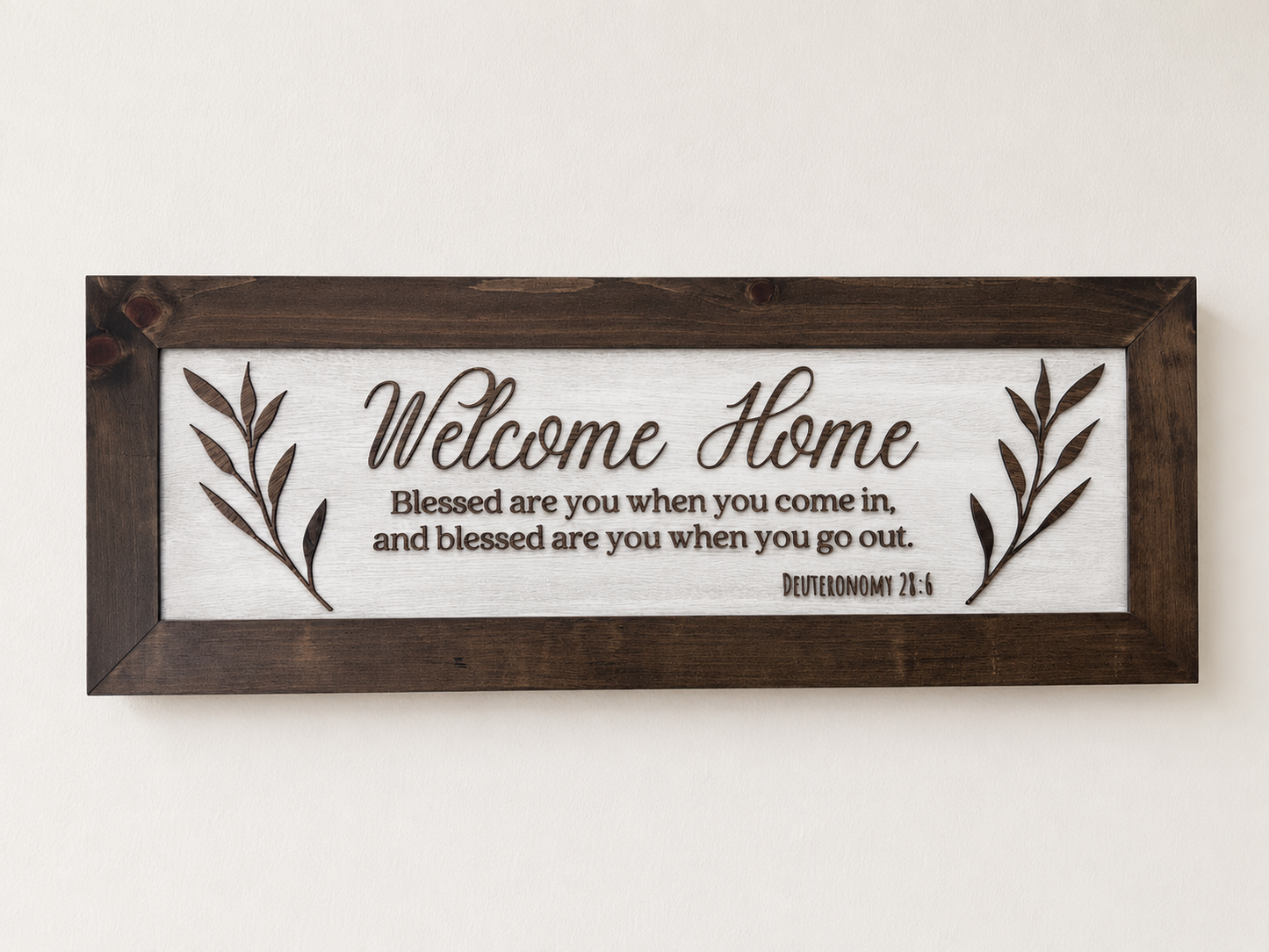 Bible Verse Hidden Gun Cabinet - Welcome Home