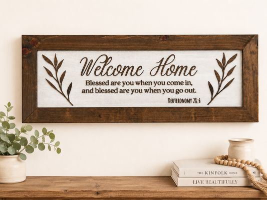 Bible Verse Hidden Gun Cabinet - Welcome Home