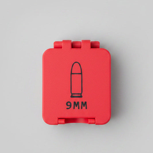 Red 3D printer ammo storage for 9mm