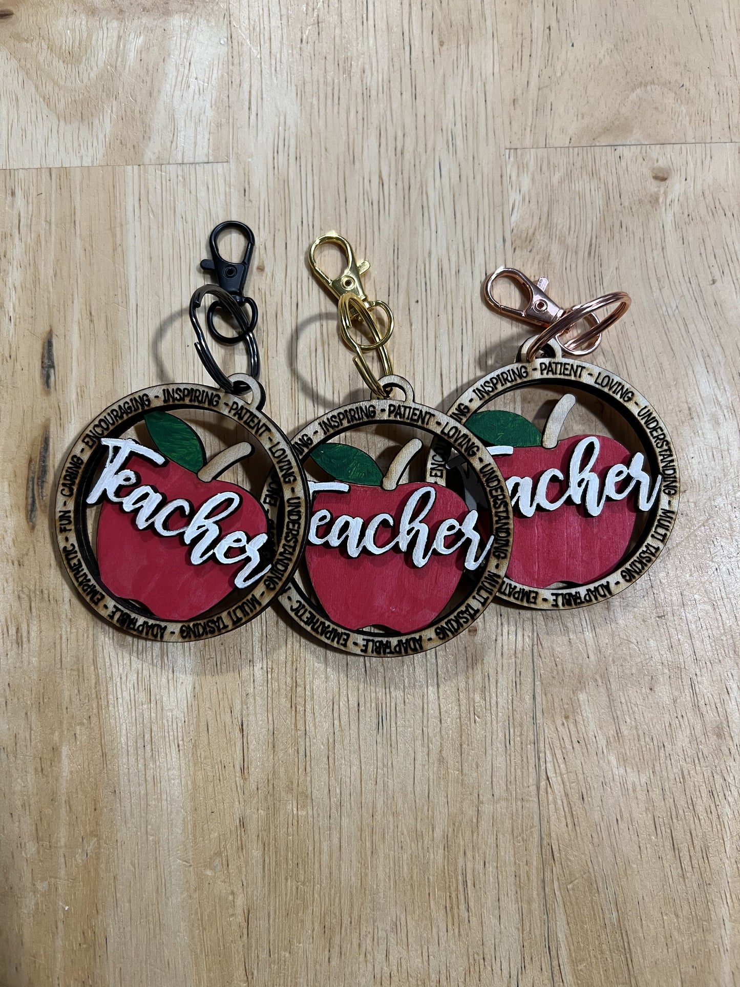 Wooden Teacher Appriciation Keychain Gift