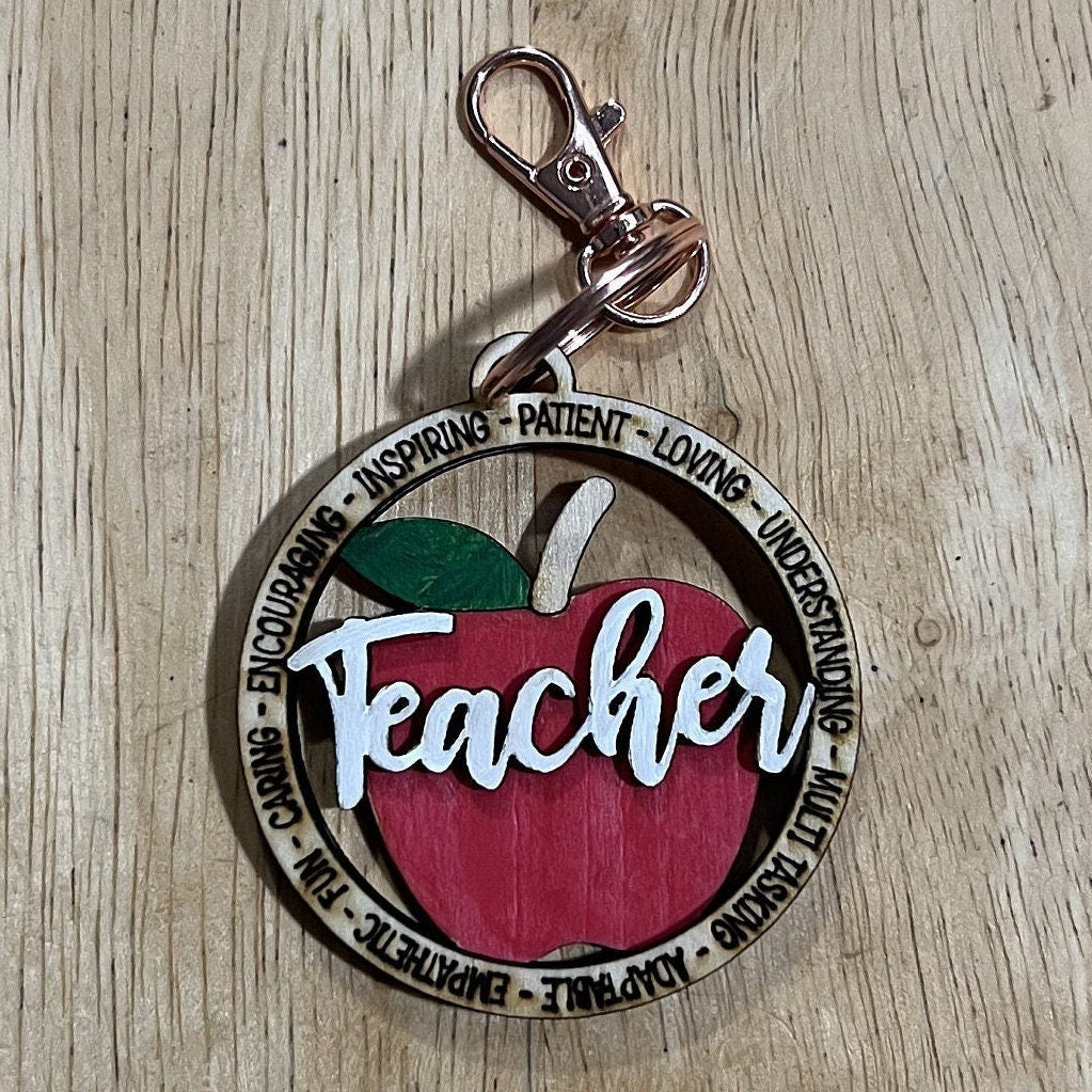 Wooden Teacher Appriciation Keychain Gift