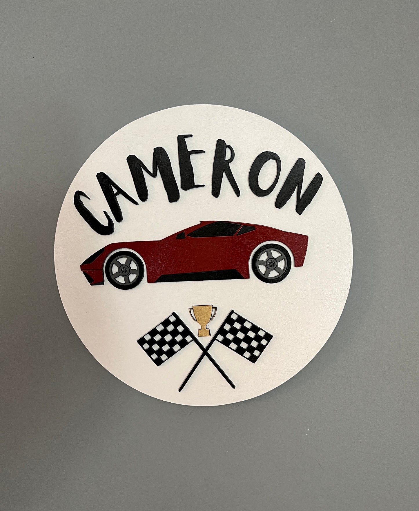 Race Car Name Sign for kids room